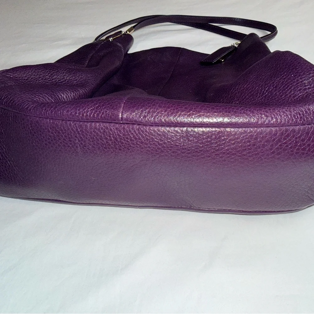 Coach Madison-Phoebe Pebbled Leather Shoulder Bag – Eggplant Purple